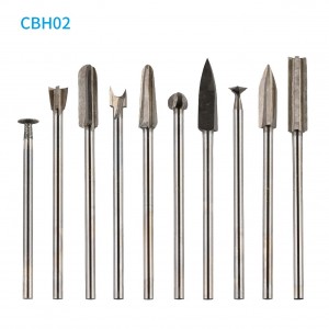 CBH02 Miniature Woodworking HSS Rotary Carving Cutter Set