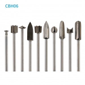 CBH06 Miniature Woodworking HSS Rotary Carving Cutter Set