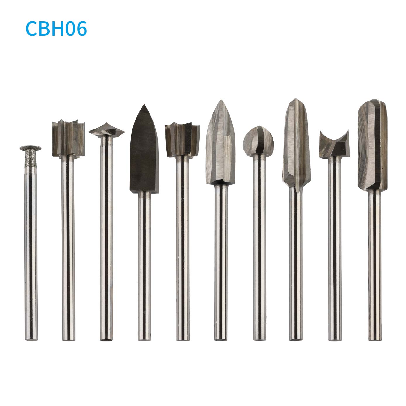 CBH06 Miniature Woodworking HSS Rotary Carving Cutter Set